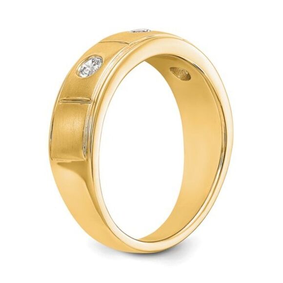Men's 14k Gold Diamond Band—DISCONTINUED - Picture 6 of 7